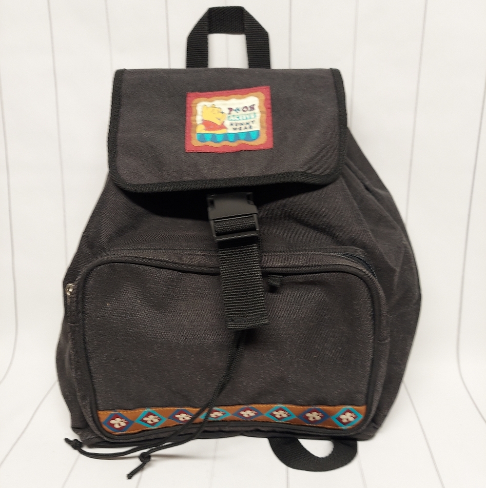 Vintage Disney Winnie the Pooh Active Hunny Bear Wear Drawstring Backpack Bag